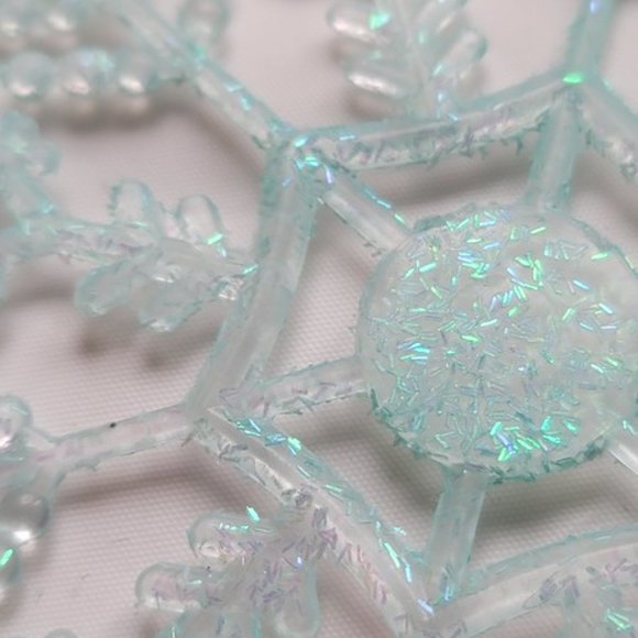 10 Large 3-1/2" Special Edition Pink Snowflake Christmas Tree Ornaments - Picture 7 of 12